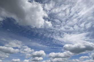 Fair weather clouds (Cumulus humilis), Bavaria, Germany, Europe