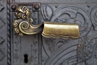 Close-up, door handle on the Church of the Redeemer, Bad Homburg vor der Höhe, Germany, Europe