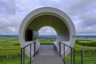 Terroir f, viewpoint in the vineyards on the Schwanberg near Rödelsee, Steigerwald nature park