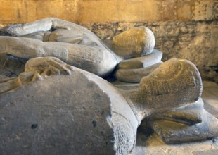 Stone effigies Maurice de Gaunt d.1230 and Robert de Gourney d.1269, Church of Saint Mark, Bristol,