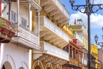 Columbia, Unesco site, colorful Cartagena Walled City Cuidad Amurrallada in historic city center