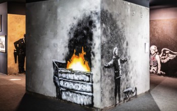 Banksy - Season's Greetings, problem of particulate matter and air pollution, 2018, Port Talbot,