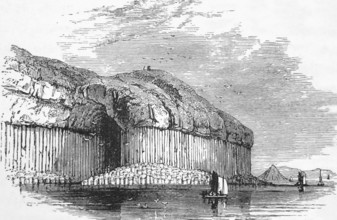 Fingal's Cave with the same geological basalt columns as the Giant's Causeway in Northern Ireland,
