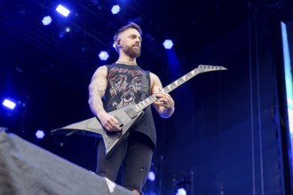 Matthew Tuck, singer of Bullet for My Valentine at the Rock am Ring Festival on Saturday,