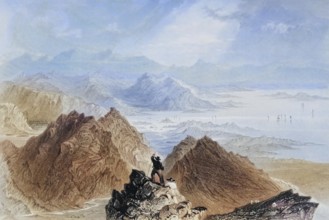 Scene from Sugar Loaf Mountain, Bantry Bay, Ireland, from the Landscape and Antiquities of Ireland,