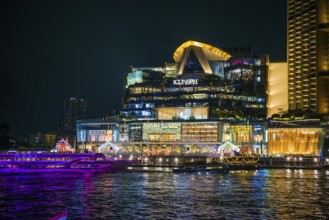 Shopping centre, ICONSIAM, night shot, Bangkok, Thailand, Asia