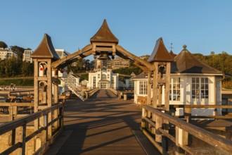 View from the pier to the town centre of Sellin, Island of Rügen, Mecklenburg-Western Pomerania,