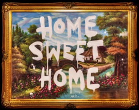 Banksy - Home Sweet Home, rethinking the traditional home, exhibition Barely Legal, 2006, Los