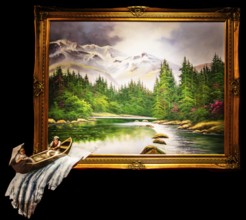 Banksy - Waterfall, dissolving the boundaries between representation and the natural world,