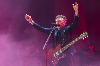 Tim McIlrath, singer of Rise Against at the Rock am Ring Festival on Saturday, Nürburgring race