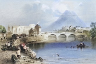 Ballina, County Mayo, Ireland, from the Landscape and Antiquities of Ireland, 1841, digital