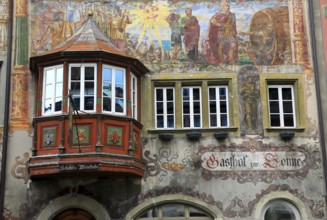House facade with facade painting in the old town, Stein am Rhein, Canton Schaffhausen,