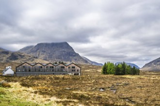 Mountains and Moors over Glen Etive Valley, Glencoe, Highlands, Scotland and Buachaille Etive Mòr,
