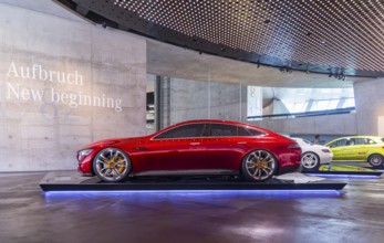 Mercedes-AMG GT Concept from 2017. The Mercedes-Benz Museum in Stuttgart presents a journey through