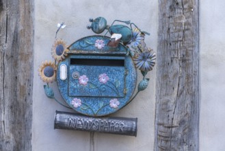 Artistically decorated letterbox, Bad Sooden, Allendorf, Allendorf district, historic old town
