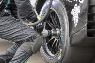 Close-up of a Michelin racing tyre