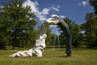 Work of art in the spa gardens of Bad Homburg vor der Höhe, Hesse, Germany, Europe