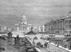 The Cathedral, Senate Building, St Isak Square, St Petersburg, around 1870, Russia, digital