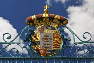Entrance gate to Bad Homburg vor der Höhe Castle, Hesse, Germany, Europe
