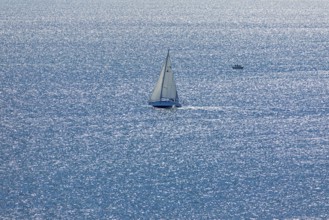 Sailing boat off the island, Flügge, Fehmarn, Schleswig-Holstein, Germany, Europe