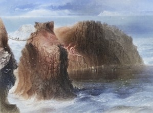 Carrick-A-Rede, County Antrim, Ireland, from the Landscape and Antiquities of Ireland, 1841,