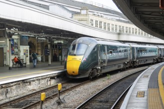 GWR British Rail Class 800 Inter City Express train at platform, Temple Meads railway station,