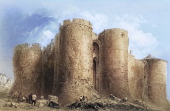 Limerick Castle, Limerick, Ireland, from the Landscape and Antiquities of Ireland, 1841, digital