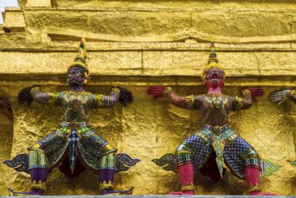 Wat Phra Kaeo temple, old royal palace, Bangkok, Thailand, Asia