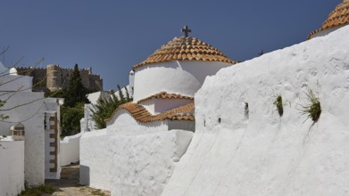 Church of Agia Kioura, White church with terracotta roof and historic charm, Church, Monastery of