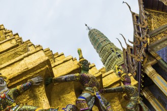 Wat Phra Kaeo temple, old royal palace, Bangkok, Thailand, Asia