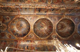 Frescoes on the ceiling of the Greek Orthodox church of Agia Marina, Kissos, Pelion peninsula,