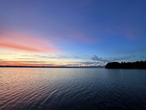 Evening atmosphere, Lake Starnberg, Bavaria, Germany, Europe