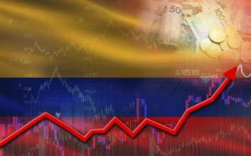 Colombia economic growth on financial graph. Colombia financial growth on market graph