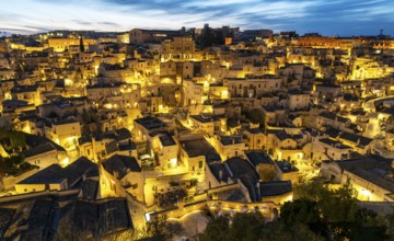 Matera by Night, Basilicata, Italy, Europe