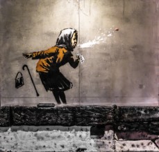 Banksy - Aachoo!!!, Corona notice, 2020, Vale Street, Bristol, UK, exhibition The World of Banksy