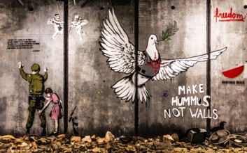 Banksy - The Separation Barrier and Bethlehem Murals, barrier between Israel and the occupied West