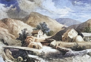 Hills of New England in the 1870s, America, digital reproduction from American Pictures, drawn with