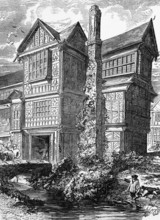 The richly decorated Tudor hall of an English lord of the manor around 1700, England, digital