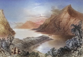 Lough Ina, Connemara, County Galway, Ireland, from the Landscape and Antiquities of Ireland, 1841,