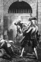 Out of jealousy of a woman, Captain Richard Hill and Charles Mohun, 4th Baron Mohun, attacked