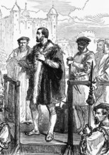 The execution of Edward Stafford, 3rd Duke of Buckingham (1478 to 1521), after his arrest for