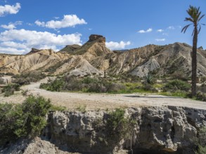 Rock formations in the Tabernas desert, Desierto de Tabernas, Andalusia, Spain, Europe
