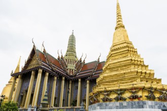 Wat Phra Kaeo temple, old royal palace, Bangkok, Thailand, Asia
