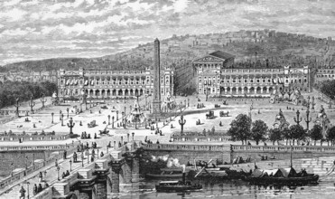 Bank of the Seine, Place De La Concorde and Montmartre, from the Chamber of Deputies, Paris, around