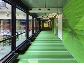 Listed RWTH Aachen University Hospital, interior photograph, high-tech architecture, North