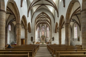 Interior of the Heiligkreuz parish church in Landau in der Pfalz, Rhineland-Palatinate, Germany,