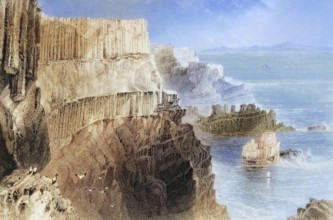 Plaiskin Cliff near the Giant's Causeway, County Antrim, Ireland, from the Scenery and Antiquities