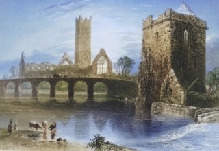 Clare Abbey, Galway, Ireland, from the Landscape and Antiquities of Ireland, 1841, digital
