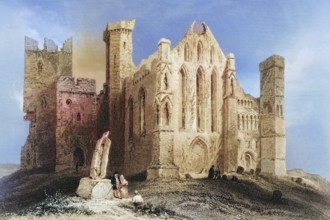 Ruins of Cashel, from the south, Connemara, County Galway, Ireland, from the Landscape and