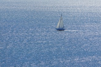 Sailing boat off the island, Flügge, Fehmarn, Schleswig-Holstein, Germany, Europe